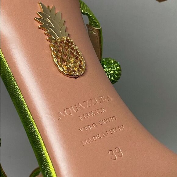 Aquazzura Cha Cha Cha Metallic Leather Sandals size 39 - Picture 14 of 14